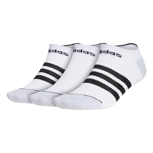 아디다스 adidas Mens 3-stripe No Show Socks (3-pair)