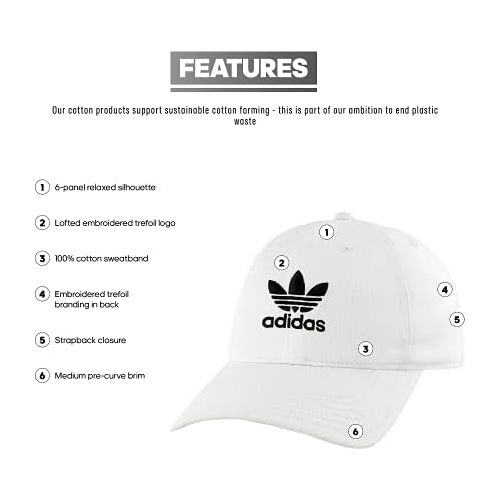 아디다스 adidas Originals Mens Relaxed Fit Strapback Hat