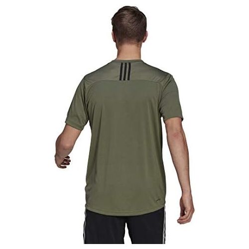 아디다스 adidas Mens Primeblue Designed 2 Move 3-Stripes Tee