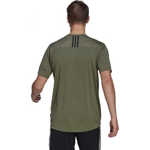 아디다스 adidas Mens Primeblue Designed 2 Move 3-Stripes Tee