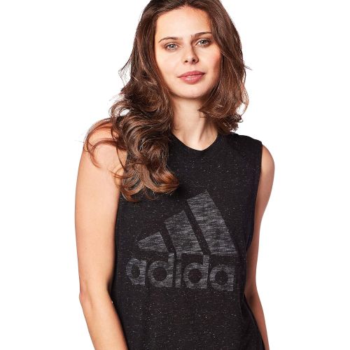 아디다스 adidas Womens Athletics Graphic Drop Hem Muscle tee