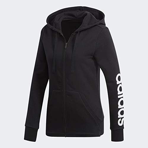 아디다스 adidas Womens Essentials Linear Full Zip Fleece Hoodie