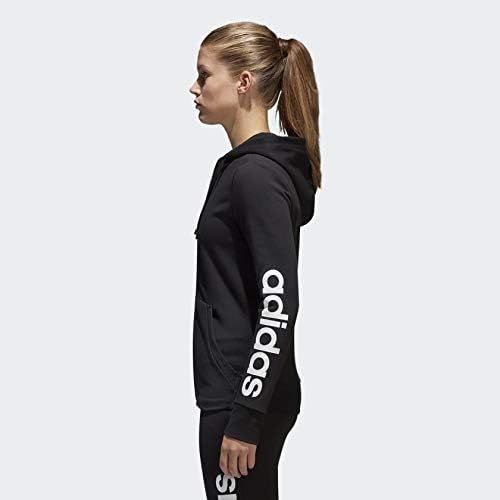 아디다스 adidas Womens Essentials Linear Full Zip Fleece Hoodie