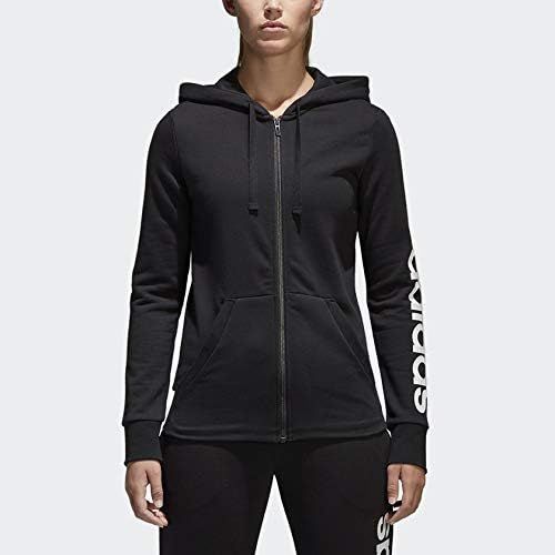 아디다스 adidas Womens Essentials Linear Full Zip Fleece Hoodie
