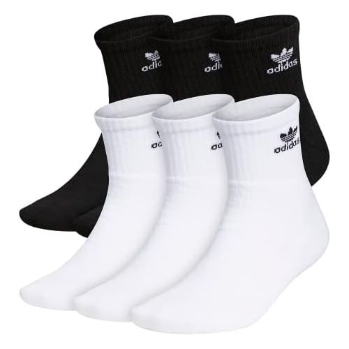 아디다스 adidas Mens Trefoil Quarter Sock (6-Pair)