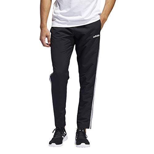 아디다스 adidas Mens Athletics Essential Tricot 3-Stripe Pants, Black, X-Small