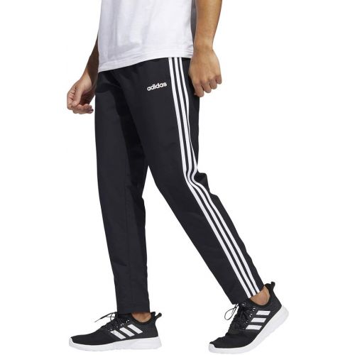 아디다스 adidas Mens Athletics Essential Tricot 3-Stripe Pants, Black, X-Small