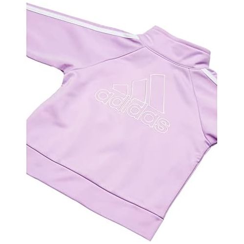 아디다스 adidas Girls Zip Front Classic Tricot Jacket and Joggers Set