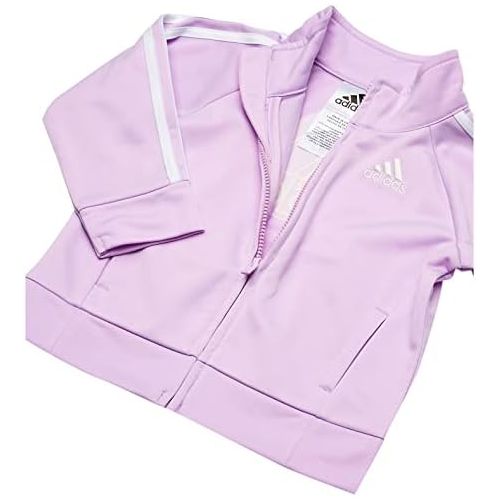 아디다스 adidas Girls Zip Front Classic Tricot Jacket and Joggers Set