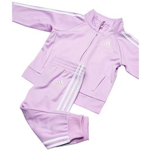 아디다스 adidas Girls Zip Front Classic Tricot Jacket and Joggers Set