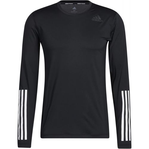 아디다스 adidas Mens Techfit 3-Stripes Fitted Long Sleeve Top