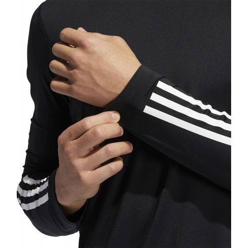 아디다스 adidas Mens Techfit 3-Stripes Fitted Long Sleeve Top