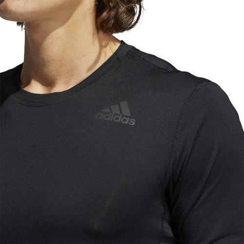 아디다스 adidas Mens Techfit 3-Stripes Fitted Long Sleeve Top