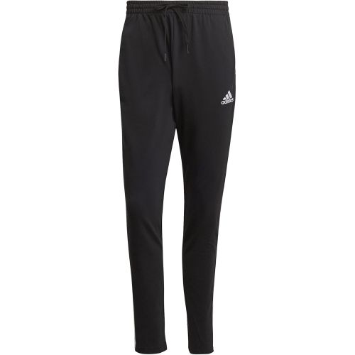 아디다스 adidas mens Essentials Single Jersey Tapered Open Hem 3-stripes Pants