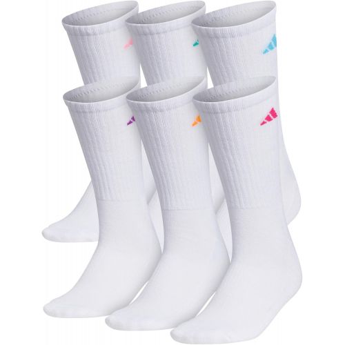 아디다스 adidas Womens Athletic Cushioned Crew Socks With Arch Compression (6-Pair)