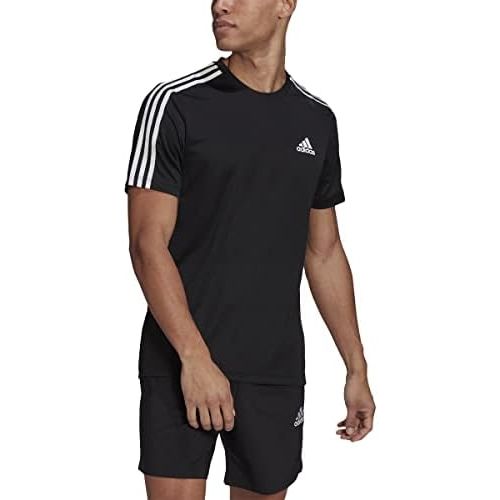 아디다스 adidas Mens Aeroready 3-Stripes Tee