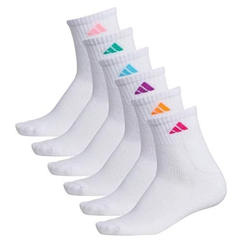 아디다스 adidas womens Athletic Cushioned Quarter Socks With Arch Compression (6-pair)