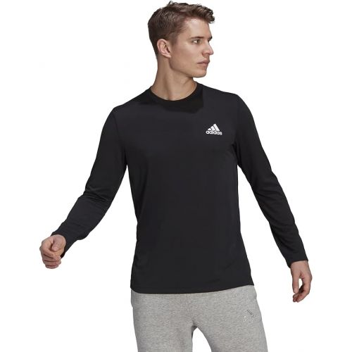 아디다스 adidas Mens Aeroready Designed 2 Move Feelready Sport Long Sleeve Tee