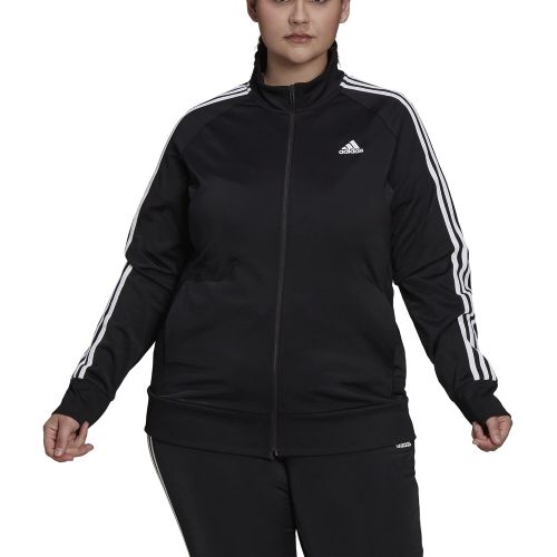 아디다스 adidas Womens Essentials Warm-Up Slim 3-Stripes Track Top