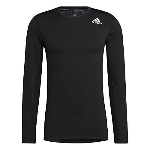 아디다스 adidas Mens Techfit Fitted Long Sleeve Tee