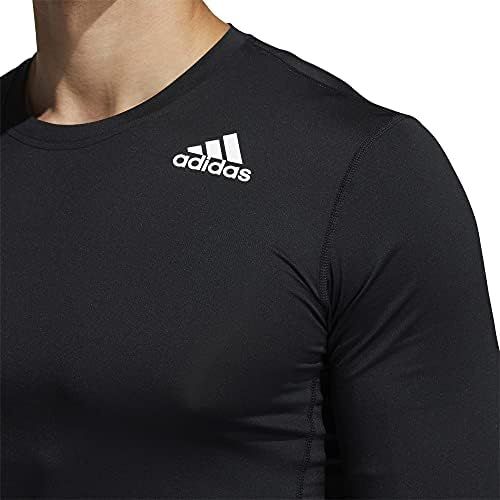 아디다스 adidas Mens Techfit Fitted Long Sleeve Tee