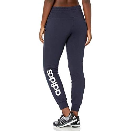 아디다스 adidas Womens Essentials Slim Fit Full Length Linear Training Joggers Sweatpants