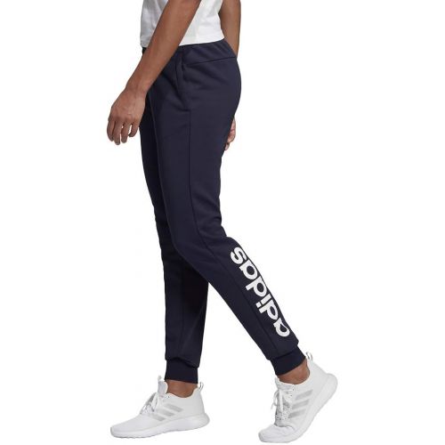 아디다스 adidas Womens Essentials Slim Fit Full Length Linear Training Joggers Sweatpants