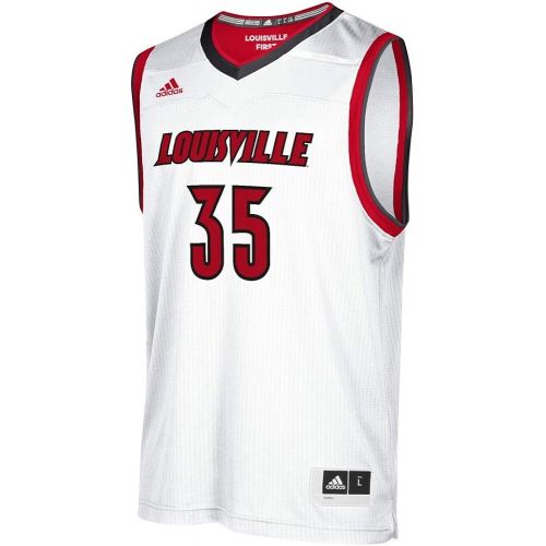 아디다스 adidas Louisville Cardinals NCAA 35 White Replica Basketball Jersey