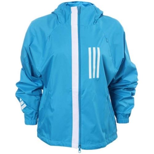 아디다스 adidas Womens W.N.D.Full Zip Hooded Jacket, Shock Cyan