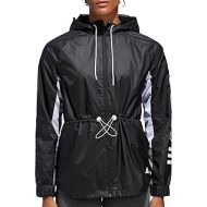 adidas Womens Outline Workout Outdoor Full Zip Windbreaker Jacket with Adjustable Hood