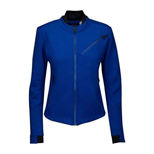 아디다스 adidas Womens Athletics Moto Jacket; Indigo Blue (Medium)