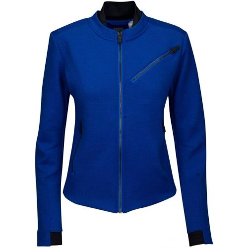 아디다스 adidas Womens Athletics Moto Jacket; Indigo Blue (Medium)