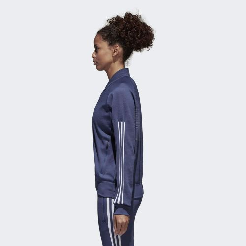 아디다스 adidas Womens ID Knit Bomber Jacket Noble Indigo Size XL