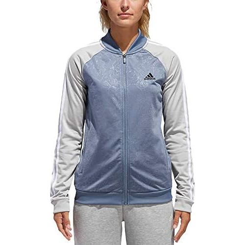 아디다스 adidas Women’s Embossed Print Track Jackets Full-Zip Climalite Jacket