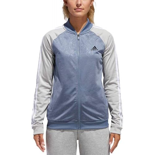 아디다스 adidas Women’s Embossed Print Track Jackets Full-Zip Climalite Jacket