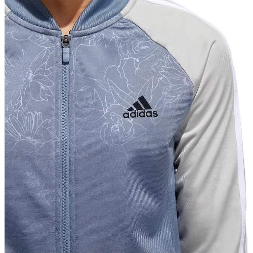 아디다스 adidas Women’s Embossed Print Track Jackets Full-Zip Climalite Jacket