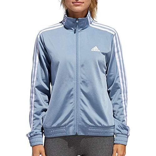 아디다스 adidas Womens Essentials Tricot Track Jacket (Grey, Small)