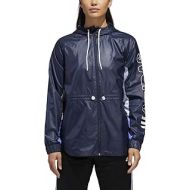 adidas Womens Outline Workout Outdoor Full Zip Windbreaker Jacket with Adjustable Hood