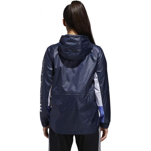 아디다스 adidas Womens Outline Workout Outdoor Full Zip Windbreaker Jacket with Adjustable Hood