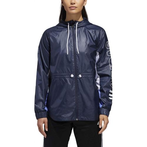 아디다스 adidas Womens Outline Workout Outdoor Full Zip Windbreaker Jacket with Adjustable Hood
