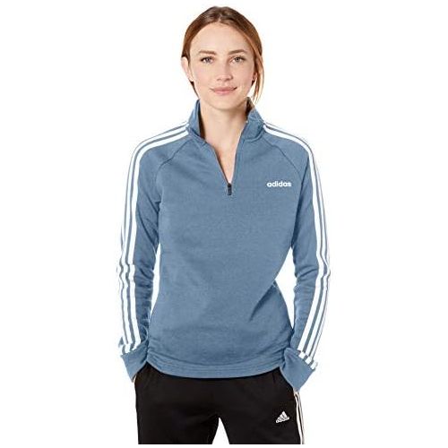 아디다스 adidas womens Essentials 1/4 Fleece Track Top Jacket