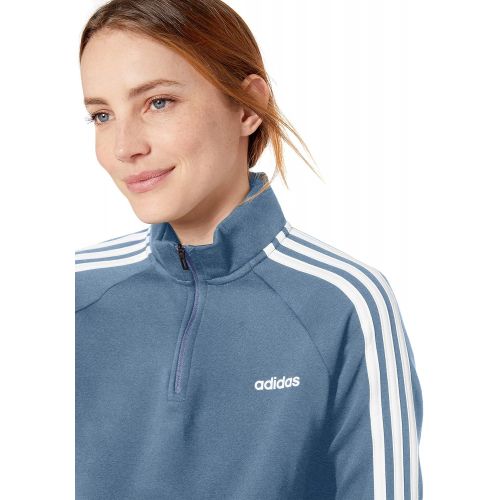 아디다스 adidas womens Essentials 1/4 Fleece Track Top Jacket