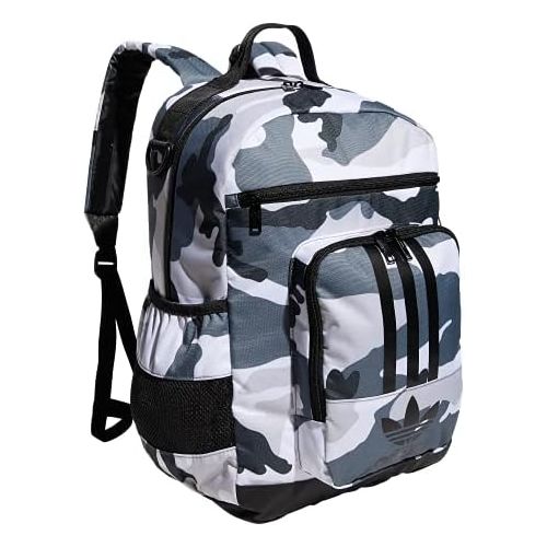 아디다스 adidas Originals National 3-Stripes 2.0 Backpack, Adi Camo White/Black, One Size