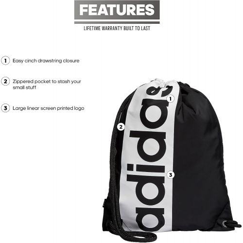 아디다스 adidas Court Lite Sackpack, Black/White, One Size