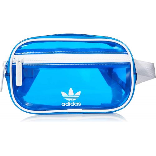 아디다스 adidas Originals Clear Waist Pack Fanny Bag, Bluebird/White, One Size