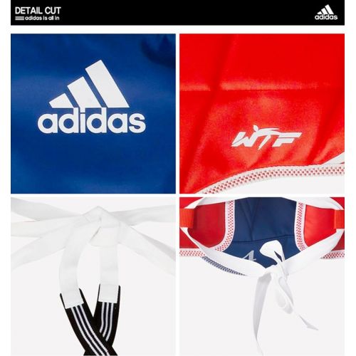 아디다스 Adidas Taekwondo Chest Guard Reversible Hogu Body Protector Chest Protector WTF Approved XS to XL (3. M(160cm-170cm or 53-57))