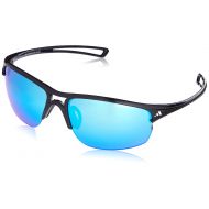 Adidas adidas Raylor 2 L Non-Polarized Iridium Oval Sunglasses, Shiny Black, 65 mm
