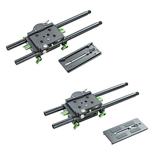  Gowe GOWE Adjustable Bridge Plate Baseplate for 15mm Rail Rig + Pair 300mm Rod for DSLR Follow Focus Video Camera