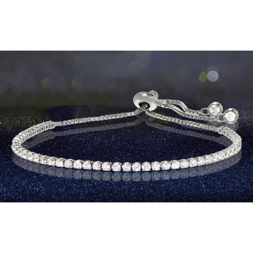  Adjustable Tennis Bracelet Made with Swarovski Elements