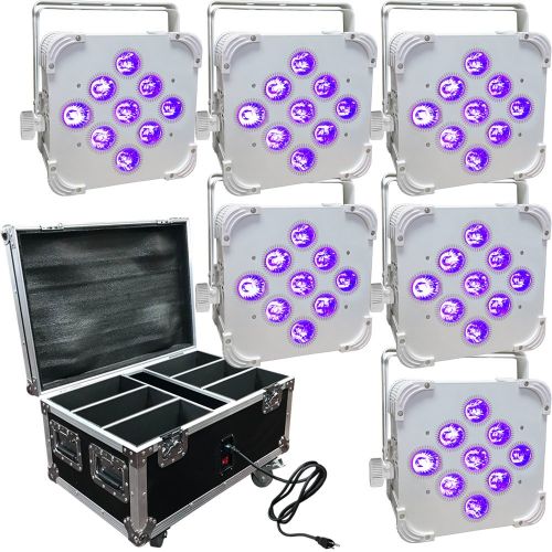  Adkins Profesional Lighting Wedding Up Lighting - 6 LED Battery Powered Wireless Lights wCase - 16 Hour - Adkins Professional Lighting - UpPak6_9x6-W